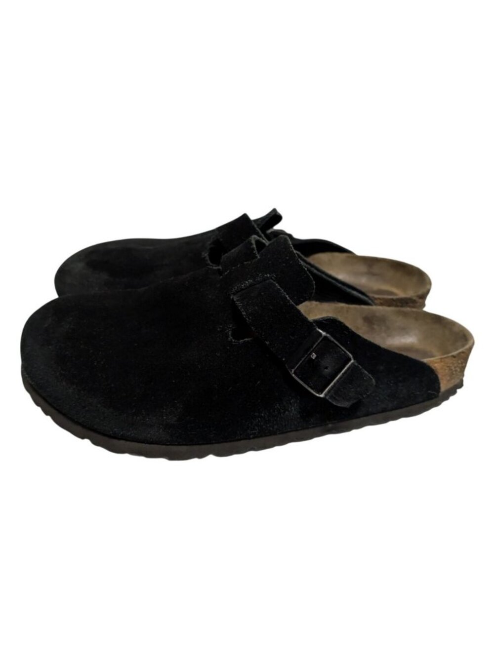 Birkenstock Boston Black Suede Clog Slip On Shoes Mens 10 Womens 12 EU 43
